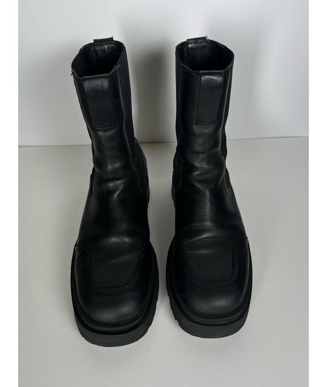 THE KOOPLES Черные кожаные высокие ботинки, фото 2