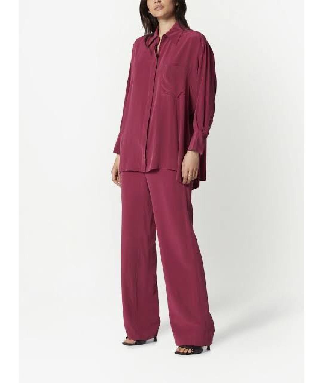 EQUIPMENT Бордовый шелковый костюм с брюками, фото 5