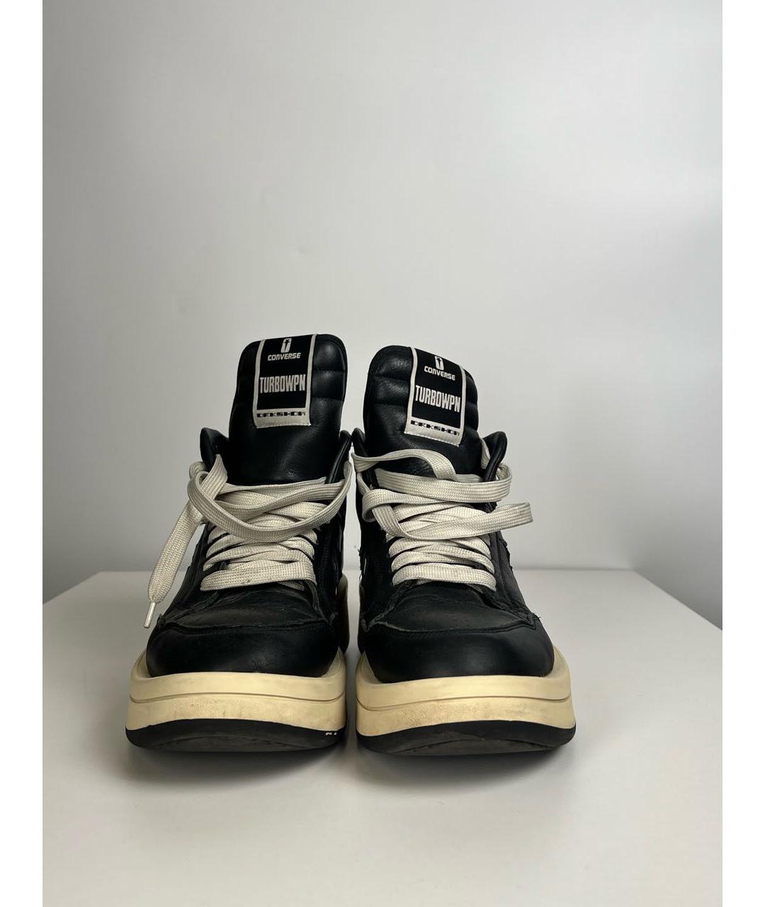 RICK OWENS Черные высокие кроссовки / кеды, фото 2