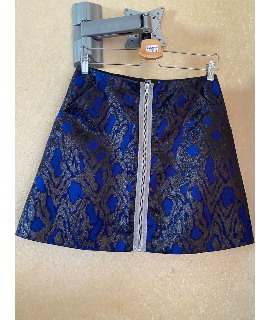 MARKUS LUPFER Синяя полиэстеровая юбка мини, фото 8