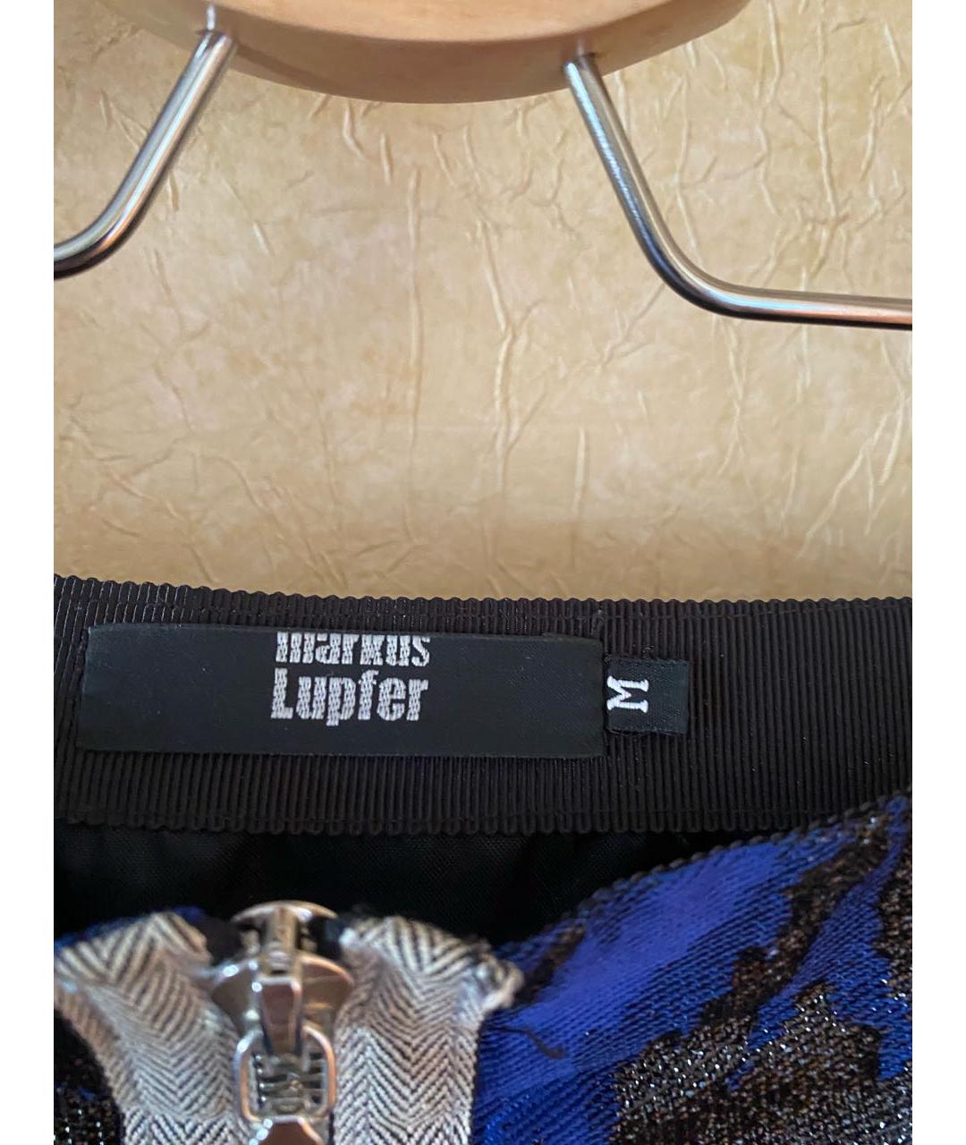 MARKUS LUPFER Синяя полиэстеровая юбка мини, фото 3