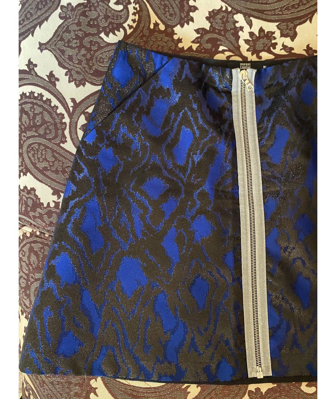 MARKUS LUPFER Синяя полиэстеровая юбка мини, фото 6