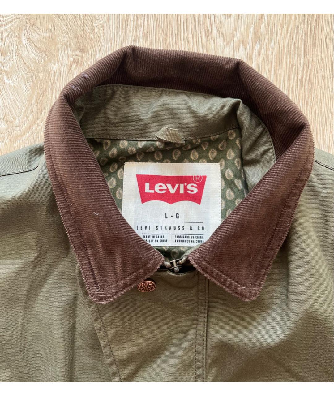 LEVI'S Хаки хлопковая куртка, фото 6