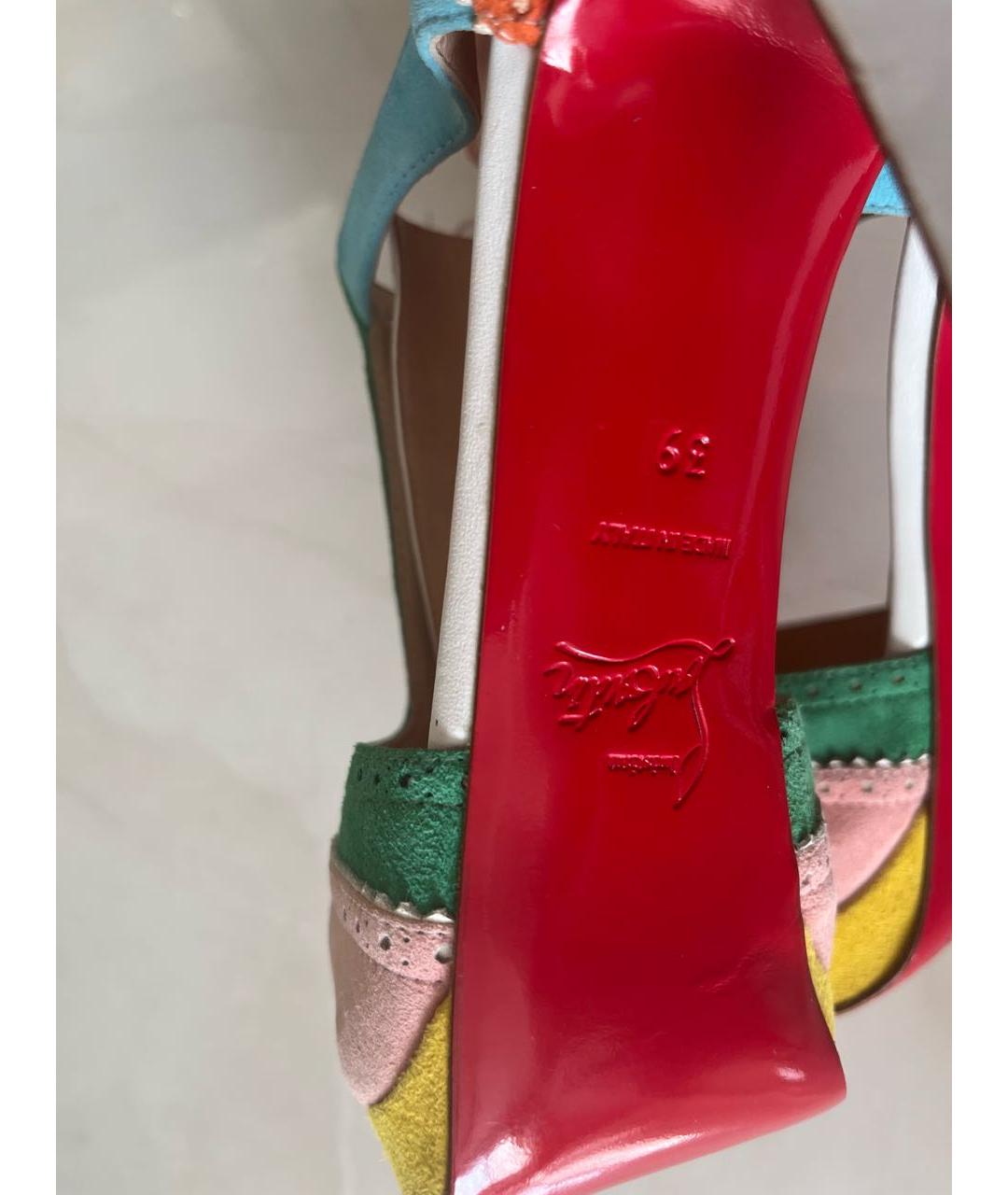 CHRISTIAN LOUBOUTIN Мульти замшевые босоножки, фото 5