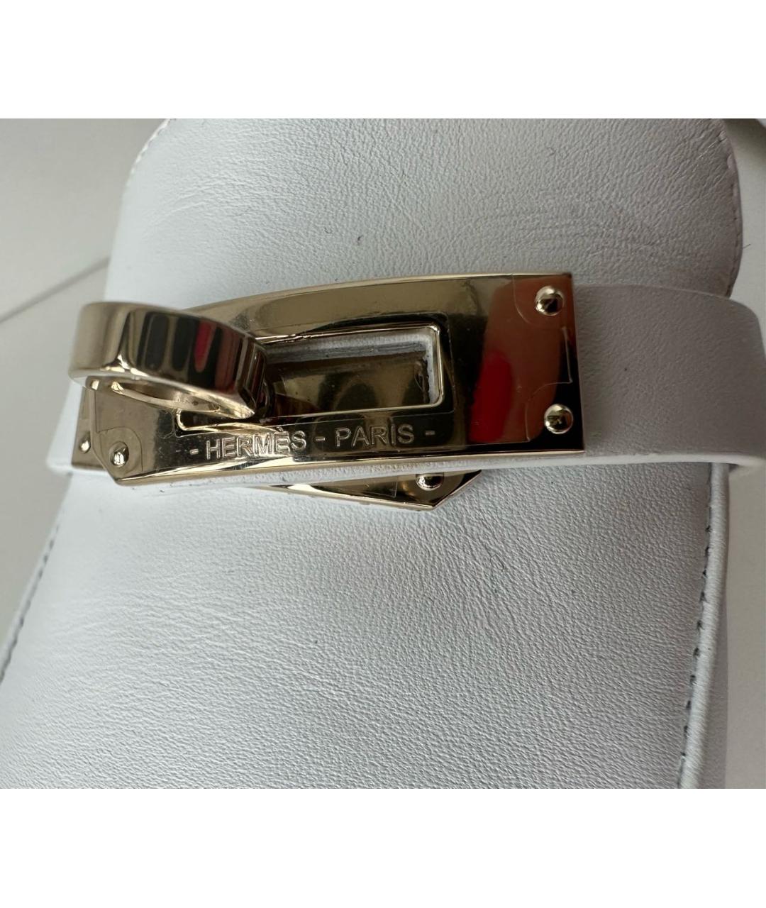 HERMES Белые кожаные мюли, фото 6