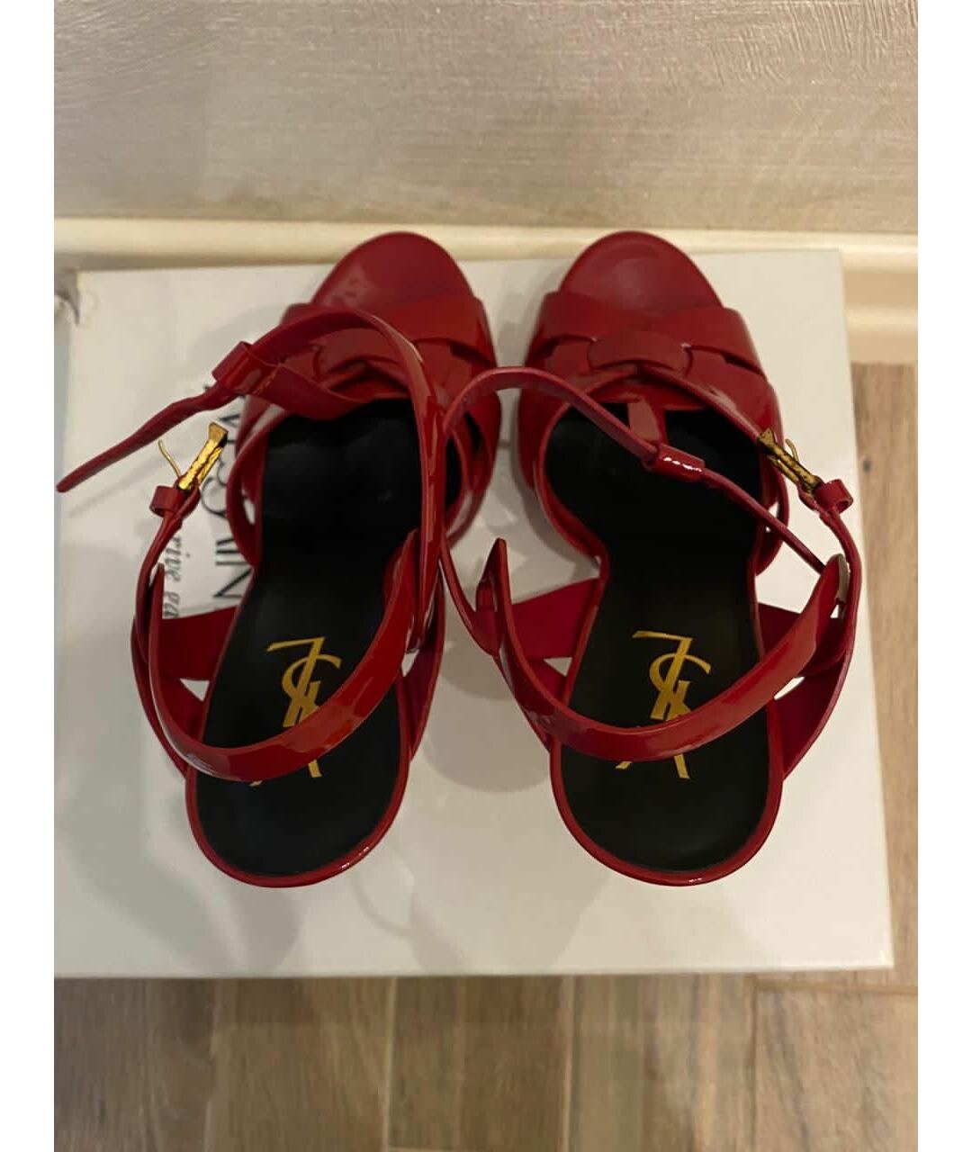 SAINT LAURENT Красные туфли из лакированной кожи, фото 3