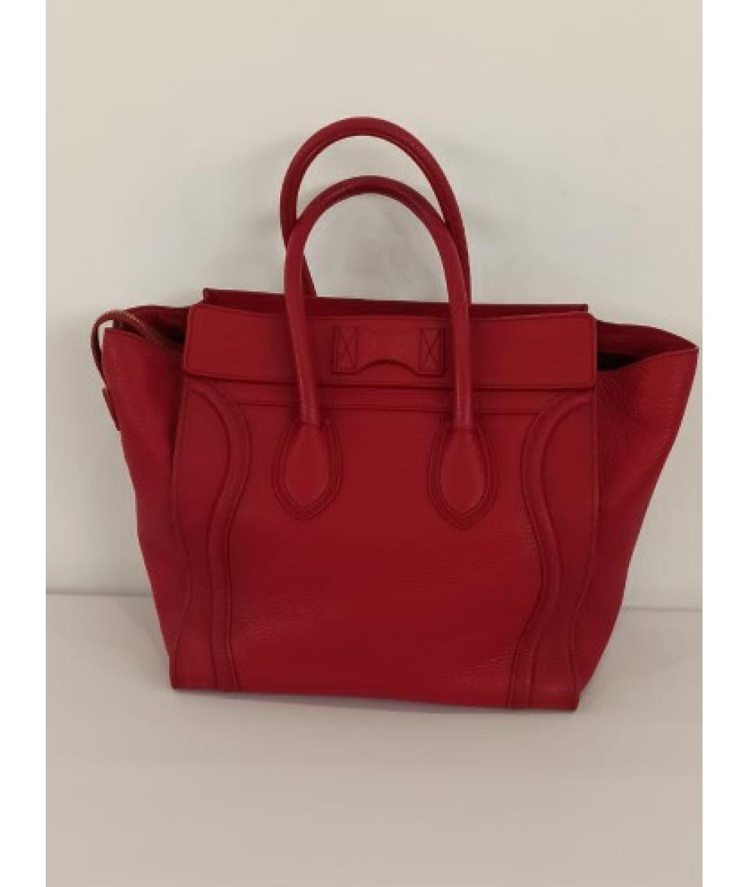 CELINE PRE-OWNED Красная кожаная сумка с короткими ручками, фото 2