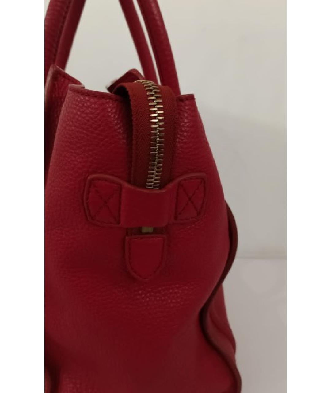 CELINE PRE-OWNED Красная кожаная сумка с короткими ручками, фото 4