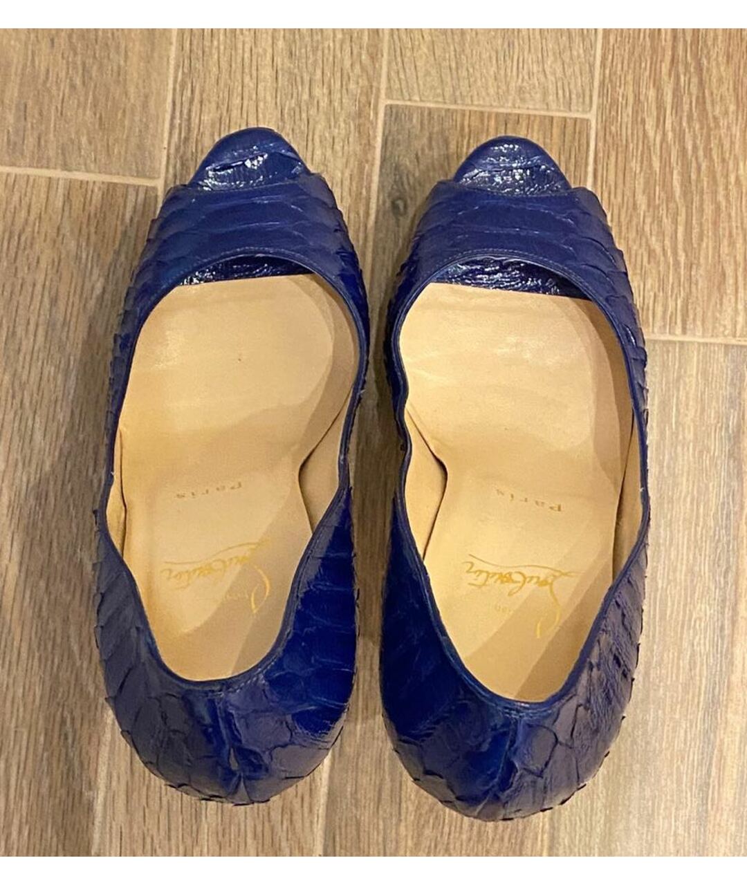 CHRISTIAN LOUBOUTIN Синие кожаные туфли, фото 3