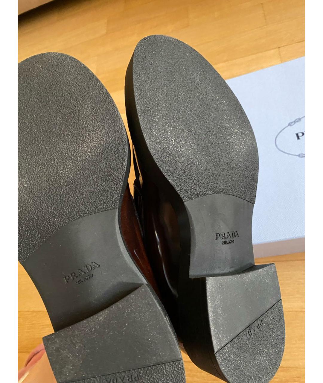 PRADA Коричневые кожаные лоферы, фото 5