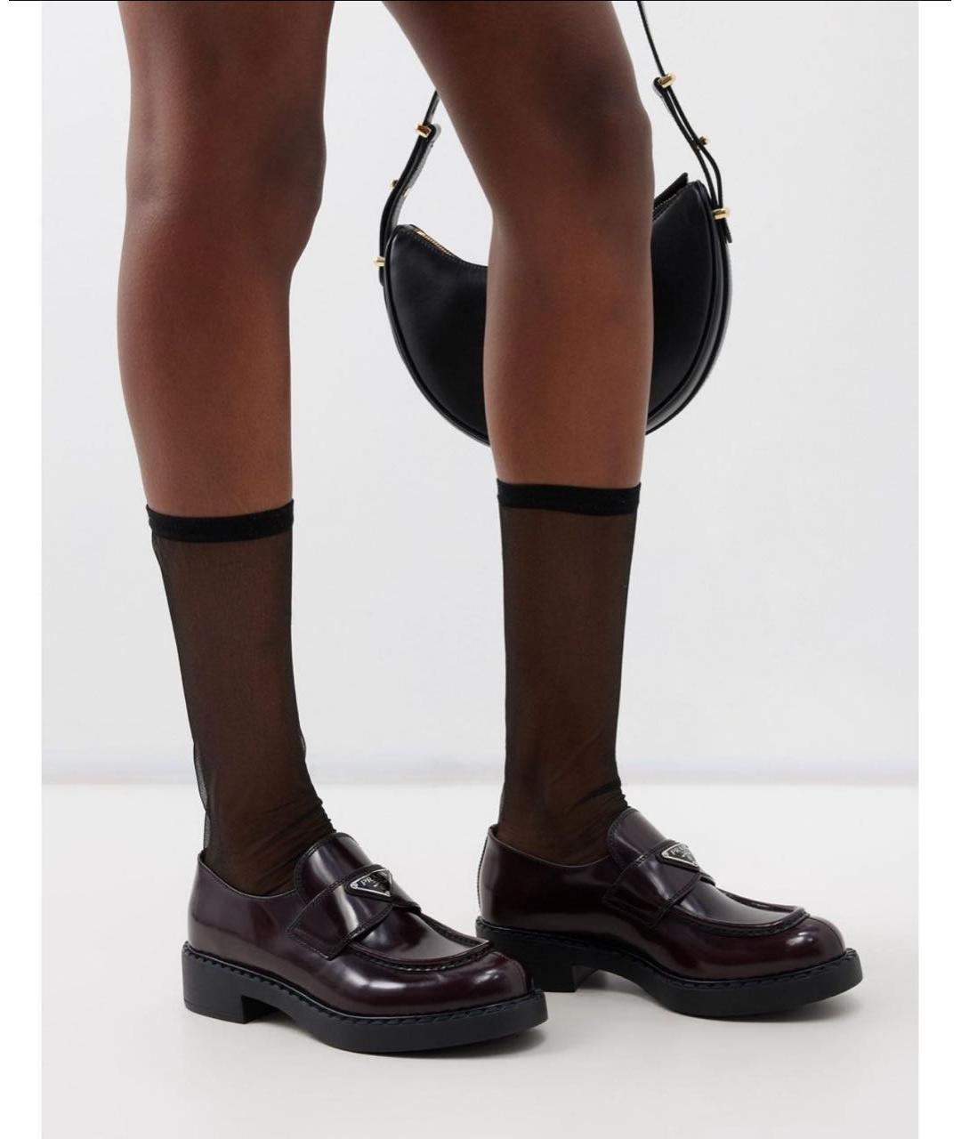 PRADA Коричневые кожаные лоферы, фото 7