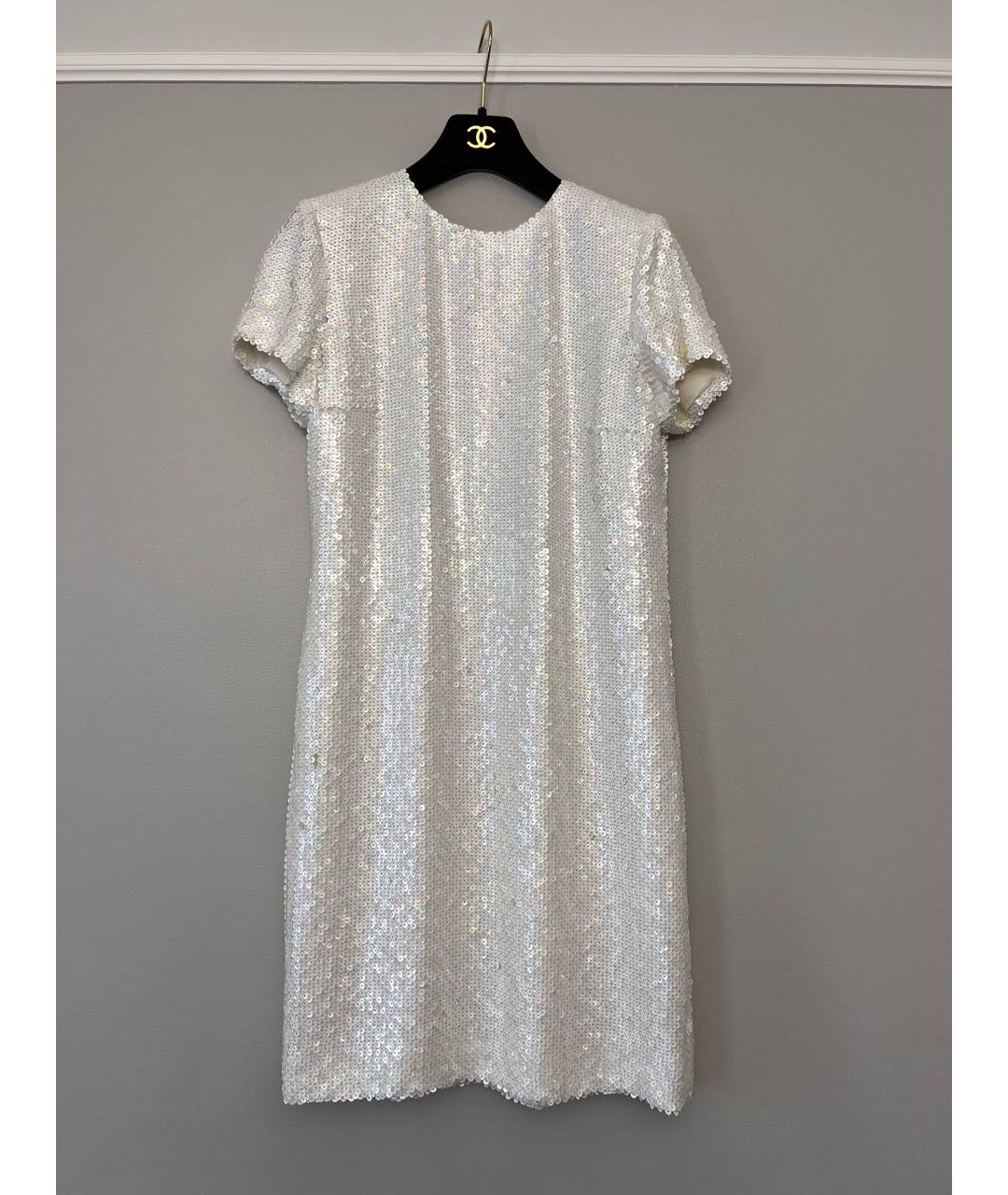 CHANEL Белое шелковое вечернее платье, фото 9