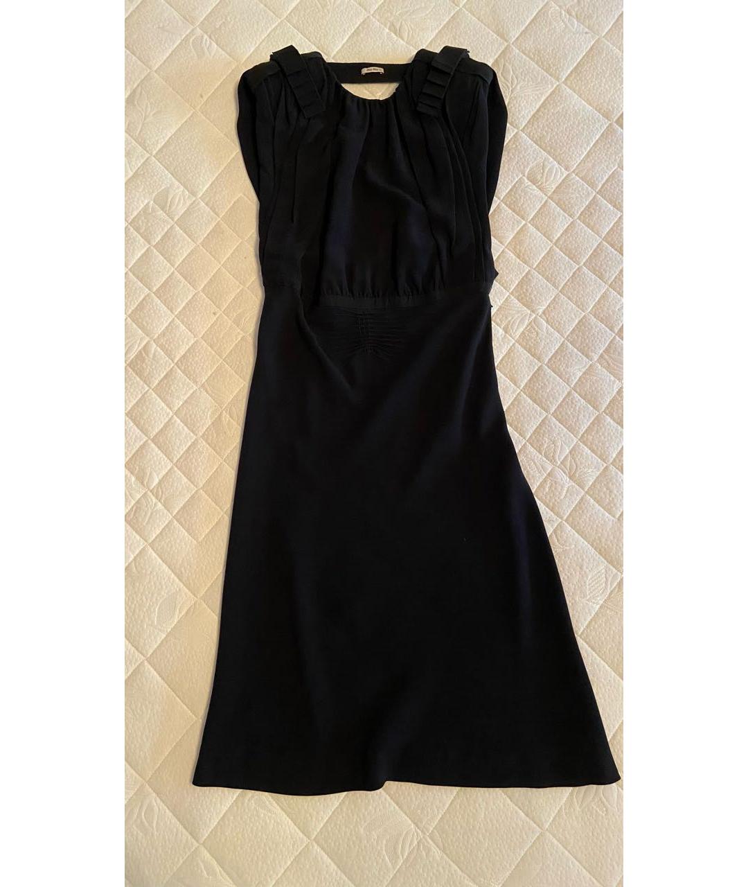 MIU MIU Черное вискозное коктейльное платье, фото 7