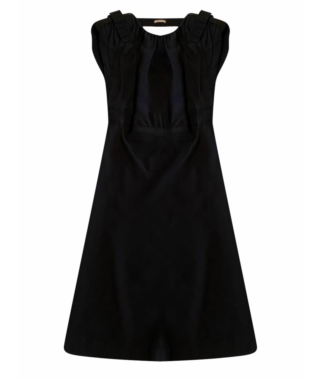 MIU MIU Черное вискозное коктейльное платье, фото 1