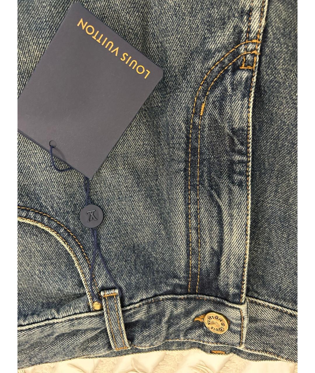 LOUIS VUITTON Синие хлопковые прямые джинсы, фото 3
