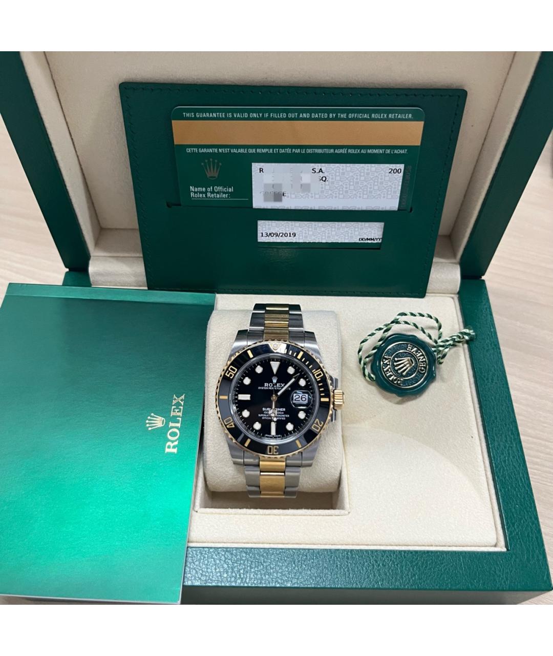 ROLEX Черные часы из желтого золота, фото 6