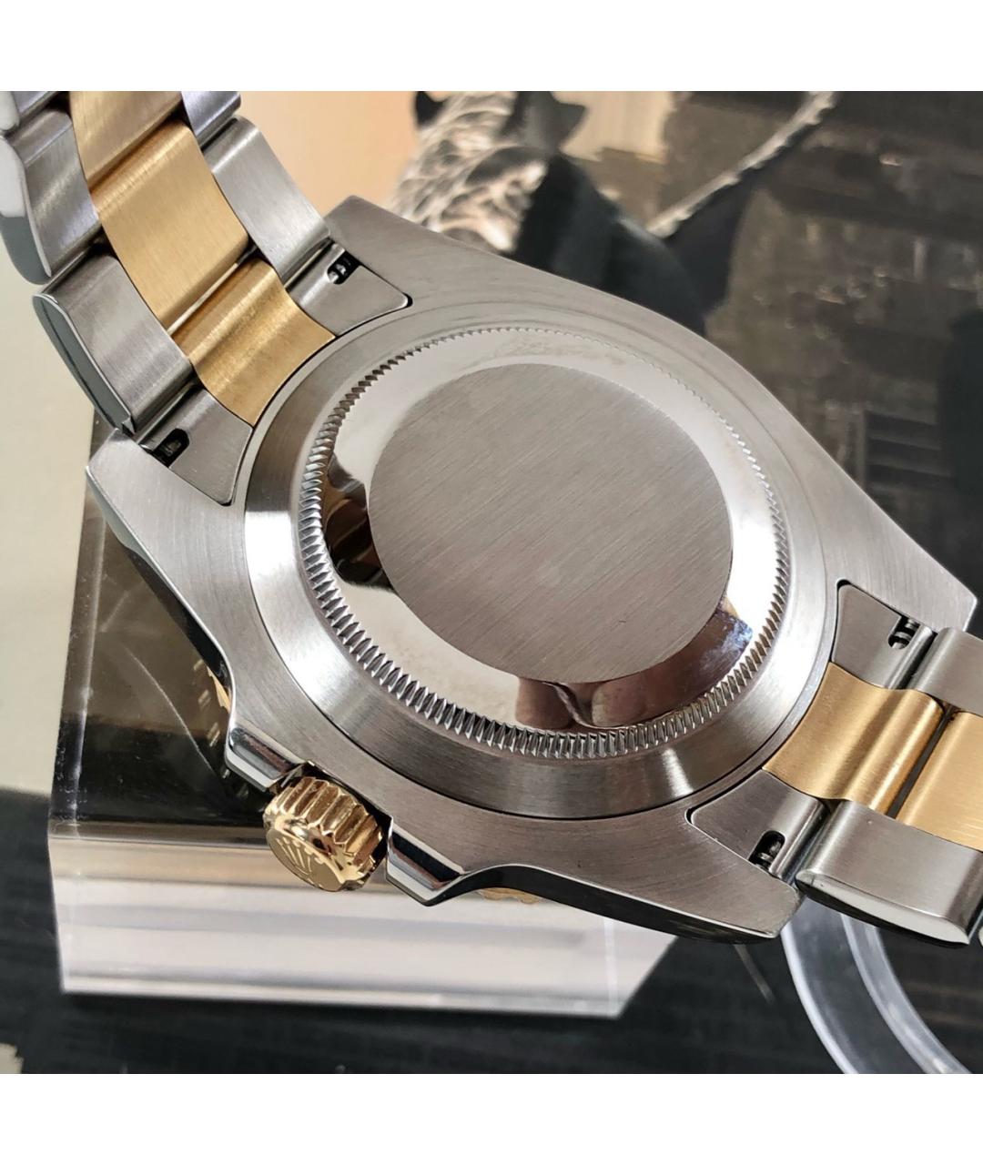 ROLEX Черные часы из желтого золота, фото 5