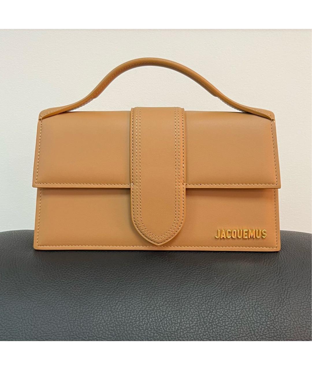 JACQUEMUS Коричневая кожаная сумка тоут, фото 9