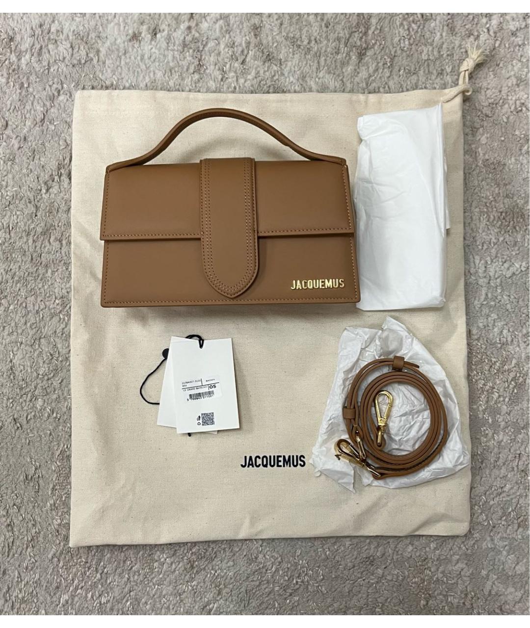 JACQUEMUS Коричневая кожаная сумка тоут, фото 6