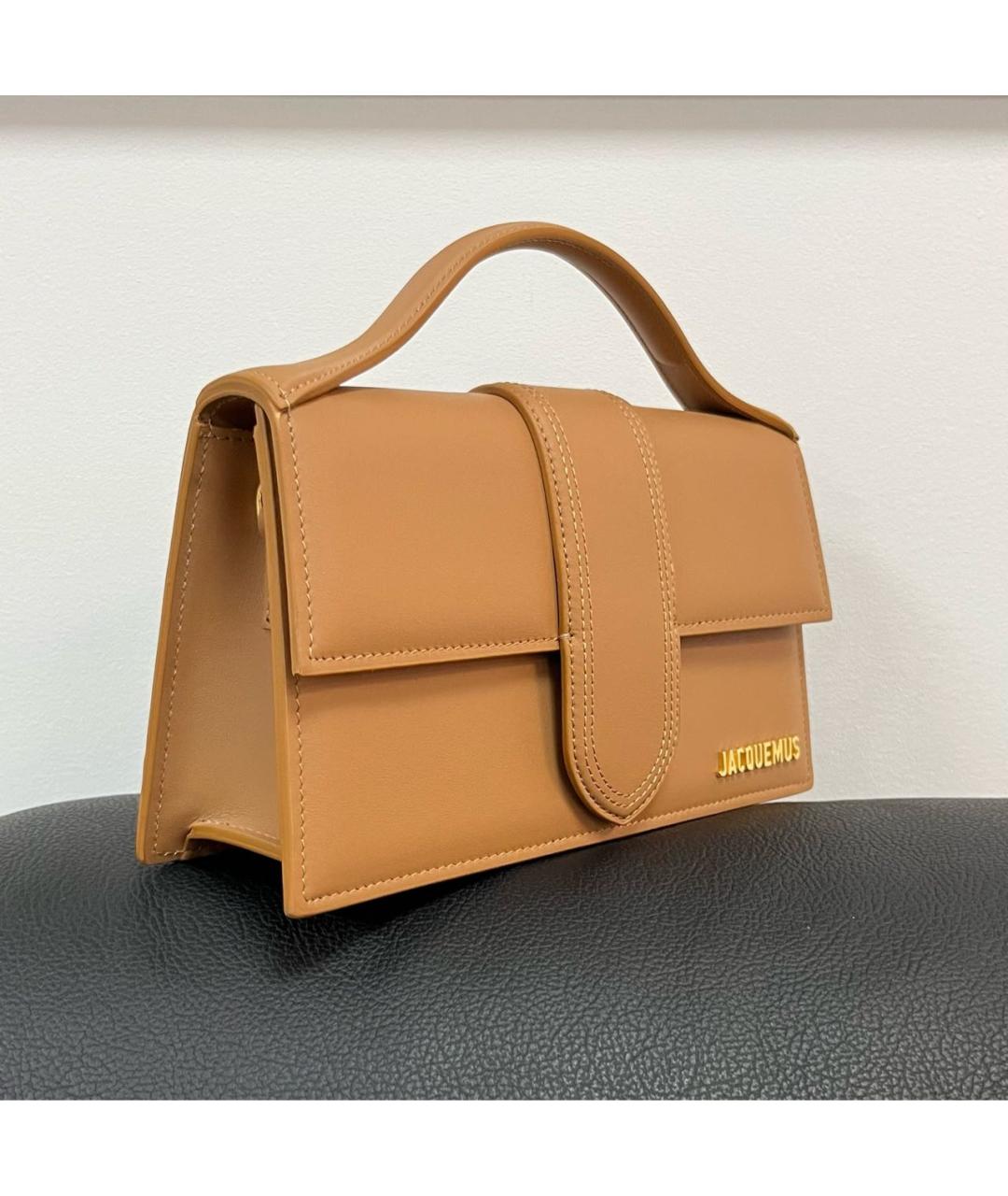 JACQUEMUS Коричневая кожаная сумка тоут, фото 2