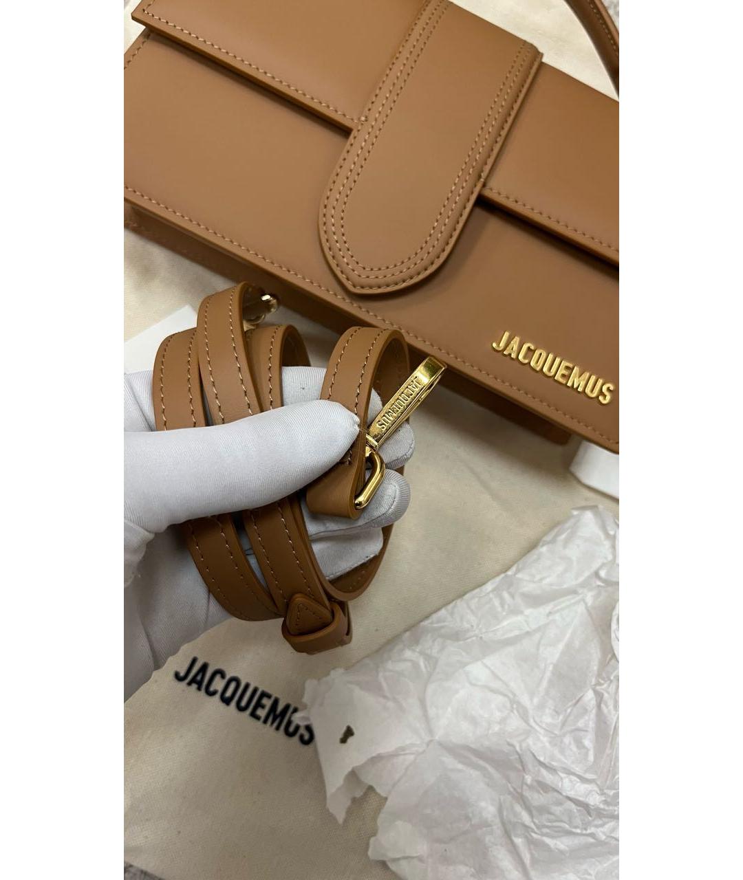 JACQUEMUS Коричневая кожаная сумка тоут, фото 5