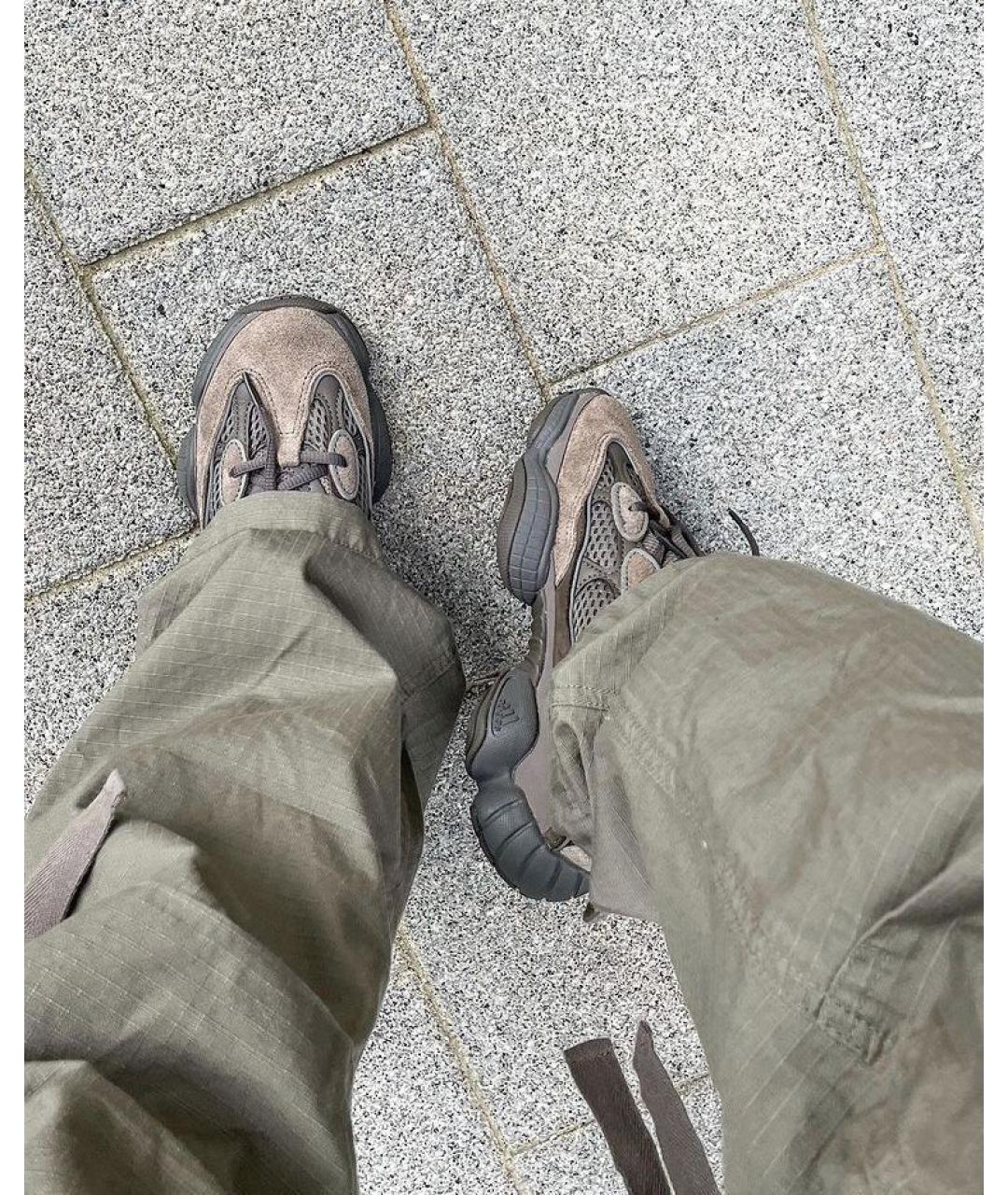 ADIDAS YEEZY Коричневые замшевые кроссовки, фото 5