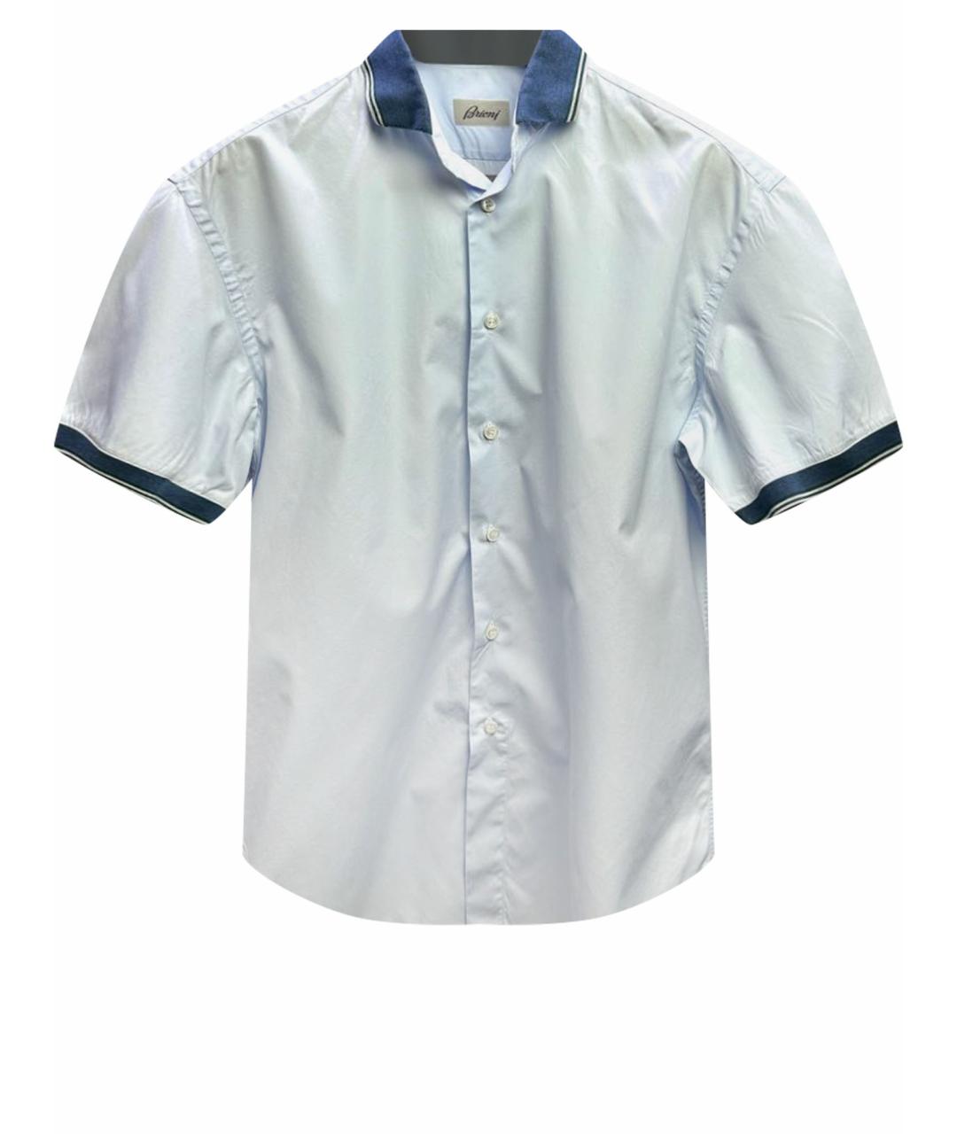 BRIONI Голубая хлопковая кэжуал рубашка, фото 1