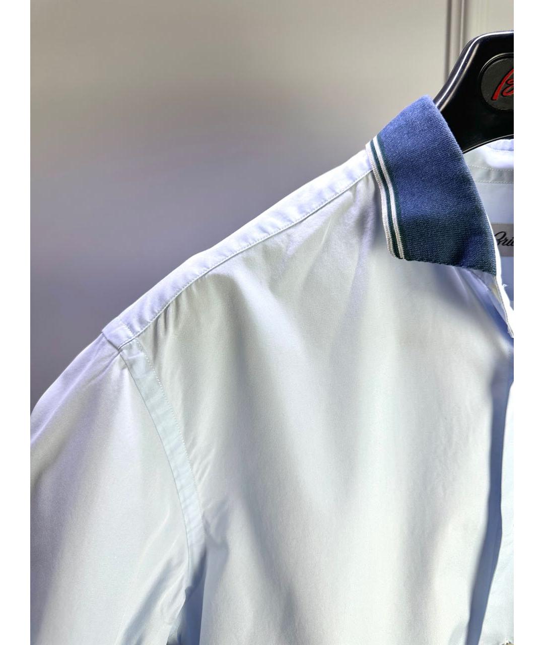 BRIONI Голубая хлопковая кэжуал рубашка, фото 3