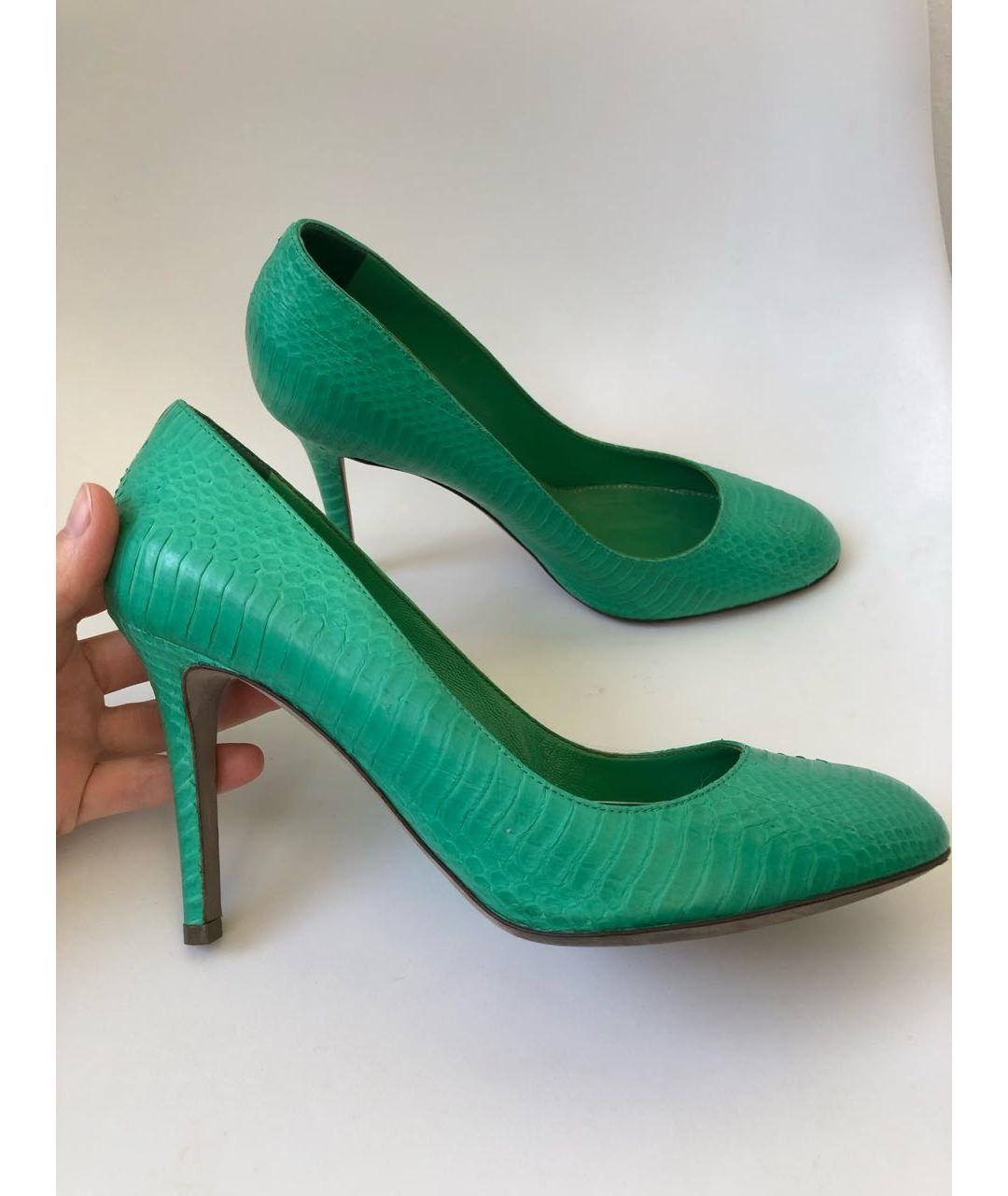 SERGIO ROSSI Зеленые туфли из экзотической кожи, фото 4