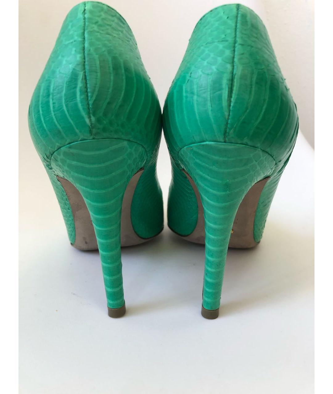 SERGIO ROSSI Зеленые туфли из экзотической кожи, фото 5