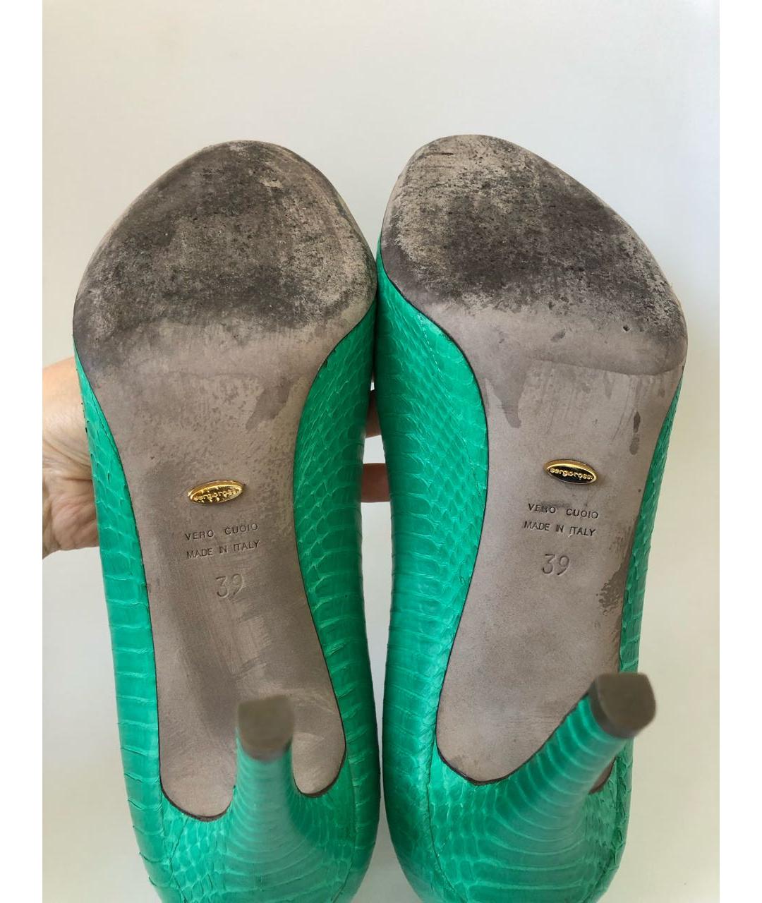SERGIO ROSSI Зеленые туфли из экзотической кожи, фото 7