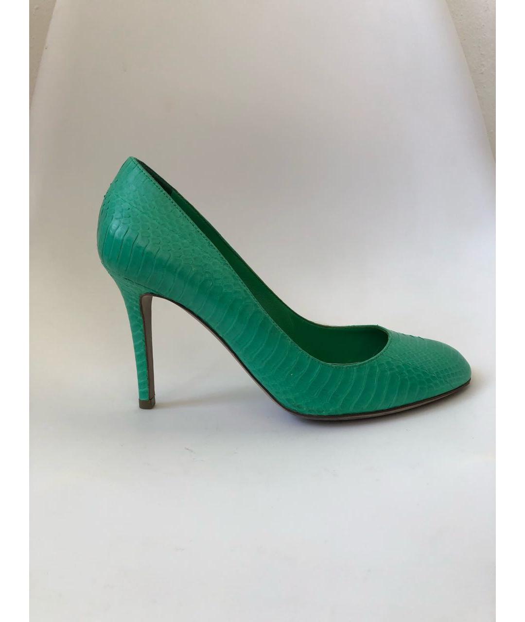 SERGIO ROSSI Зеленые туфли из экзотической кожи, фото 8