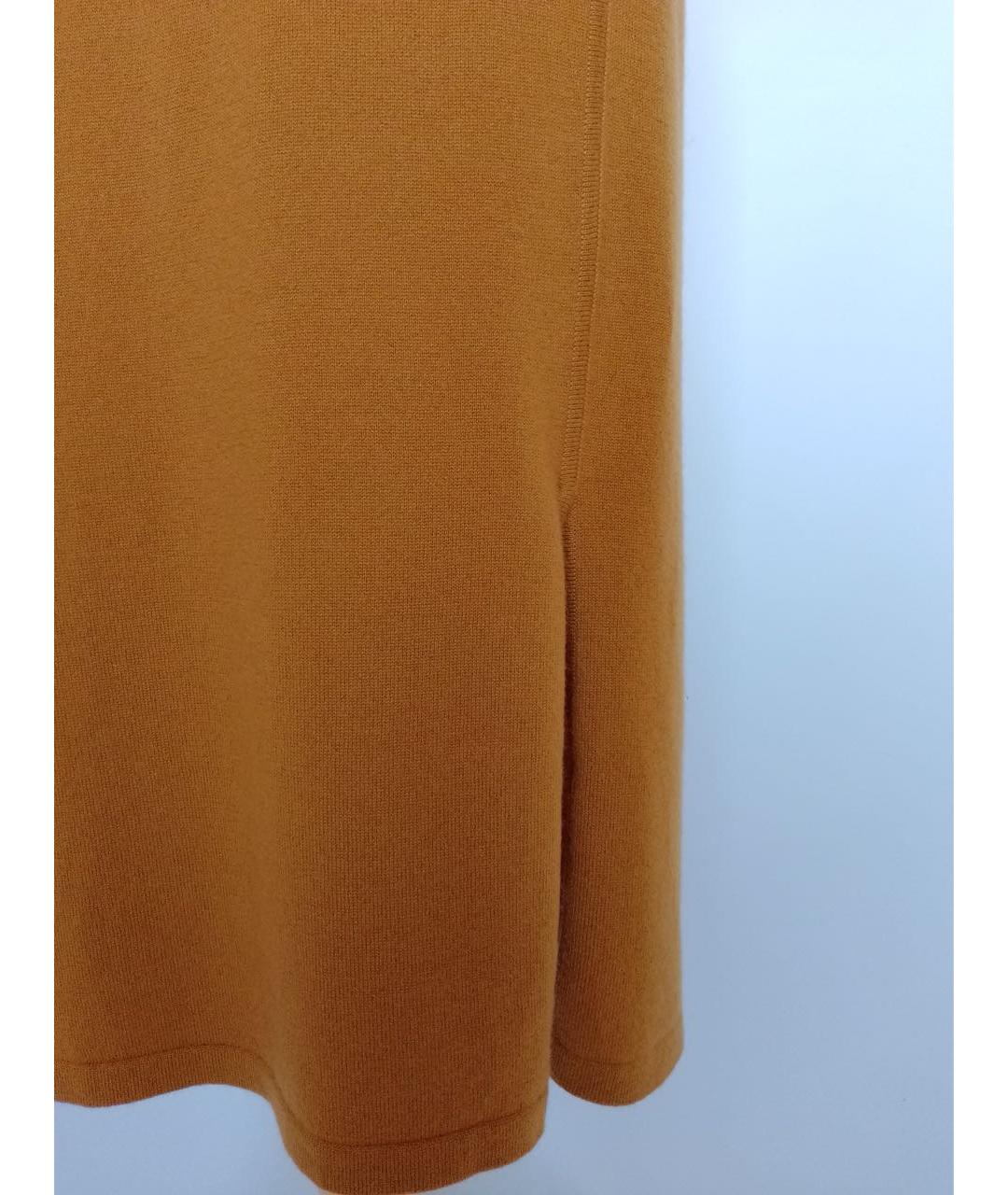 HERMES Горчичная кашемировая юбка миди, фото 4