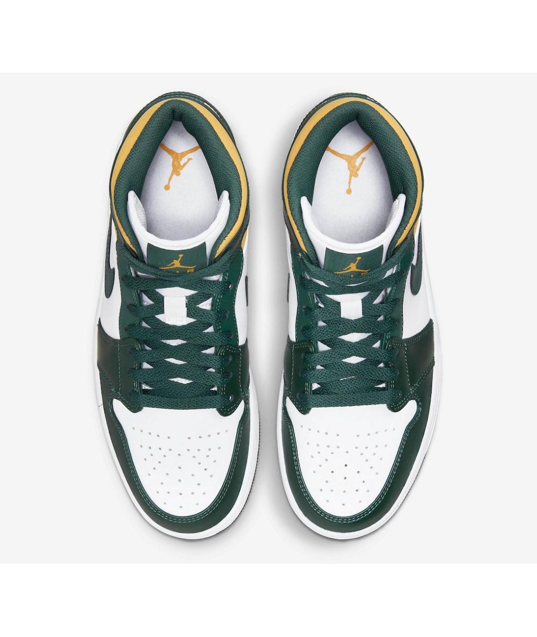 JORDAN Зеленые кожаные кроссовки, фото 3