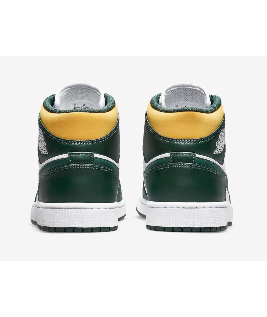 JORDAN Зеленые кожаные кроссовки, фото 4