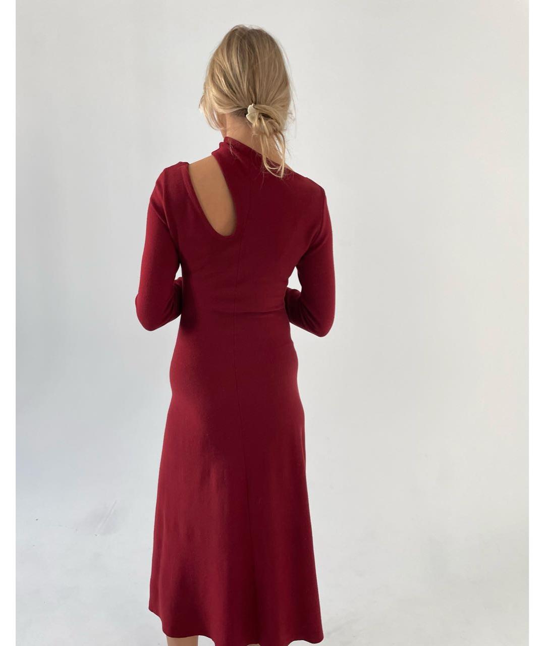 MRZ Бордовое шерстяное повседневное платье, фото 2
