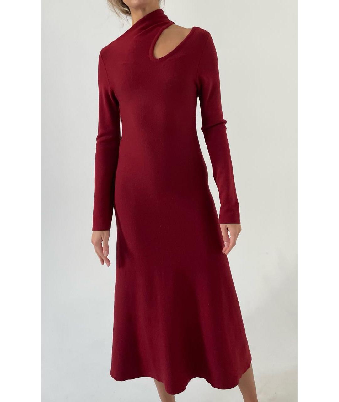 MRZ Бордовое шерстяное повседневное платье, фото 7
