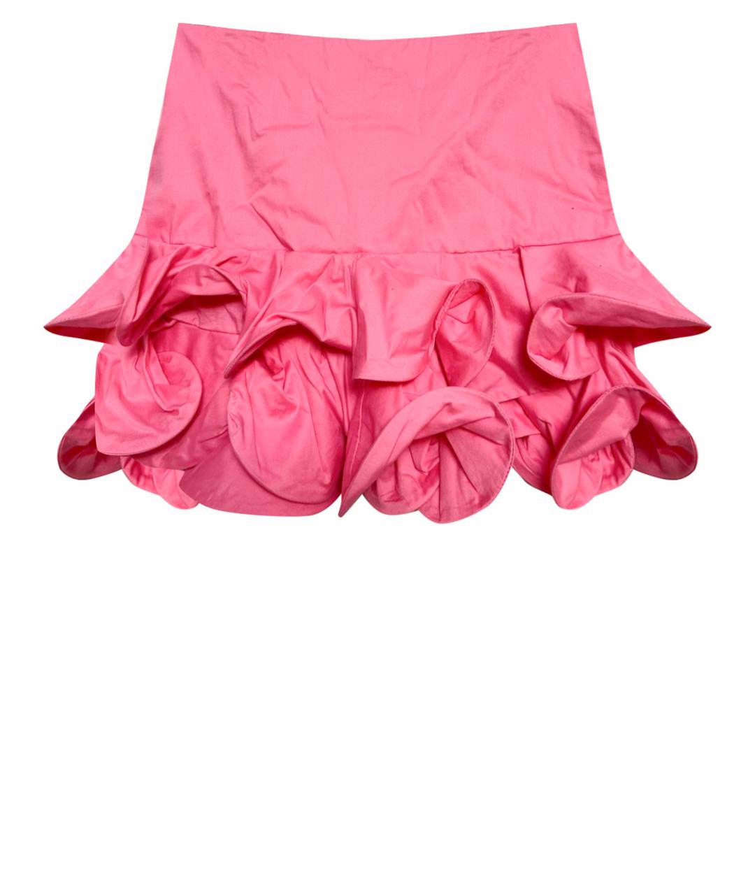 MISS BLUMARINE Розовая хлопковая юбка, фото 1