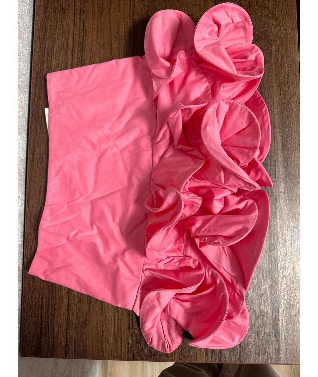 MISS BLUMARINE Розовая хлопковая юбка, фото 4