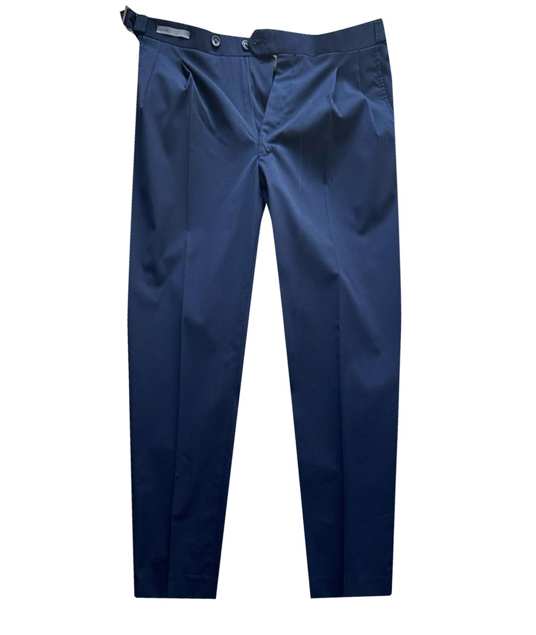 CORNELIANI Темно-синие шерстяные повседневные брюки, фото 1