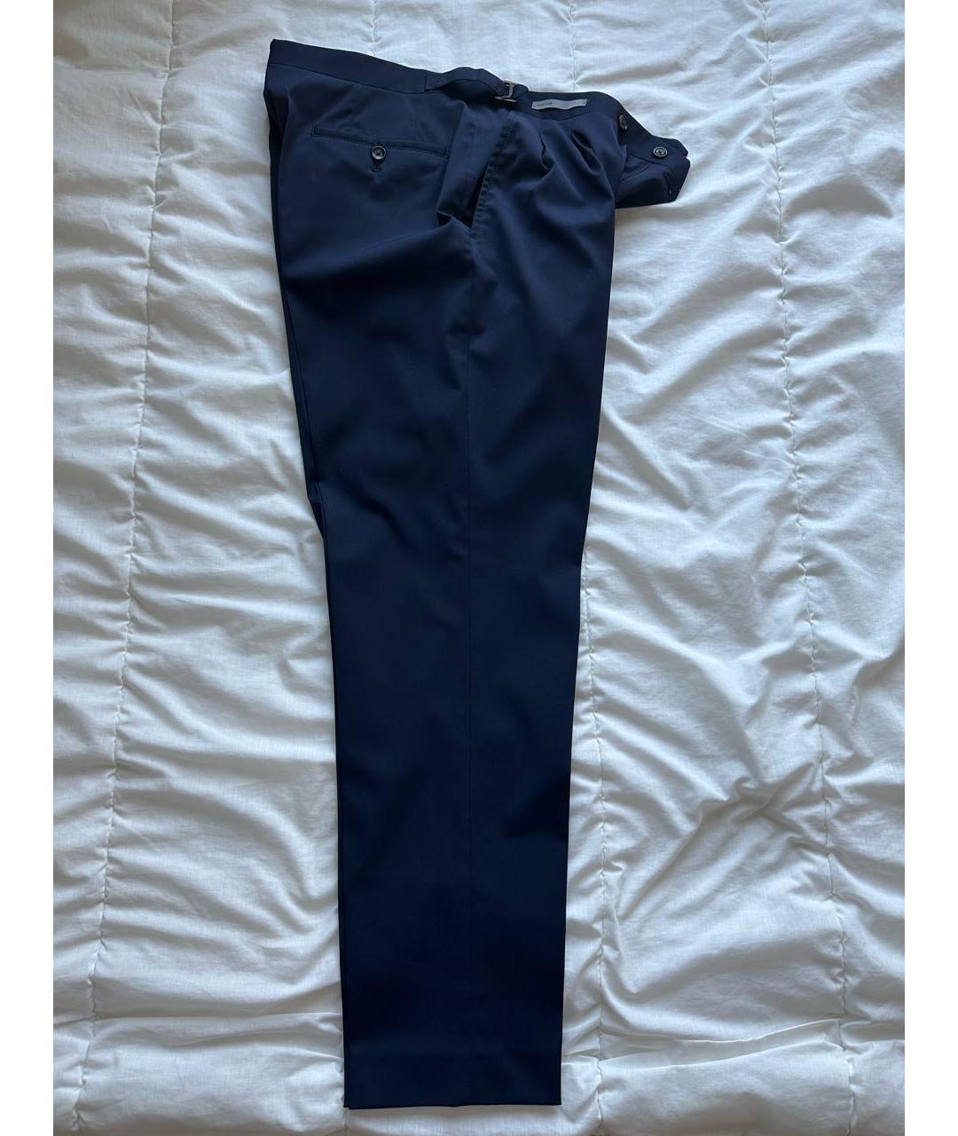 CORNELIANI Темно-синие шерстяные повседневные брюки, фото 6