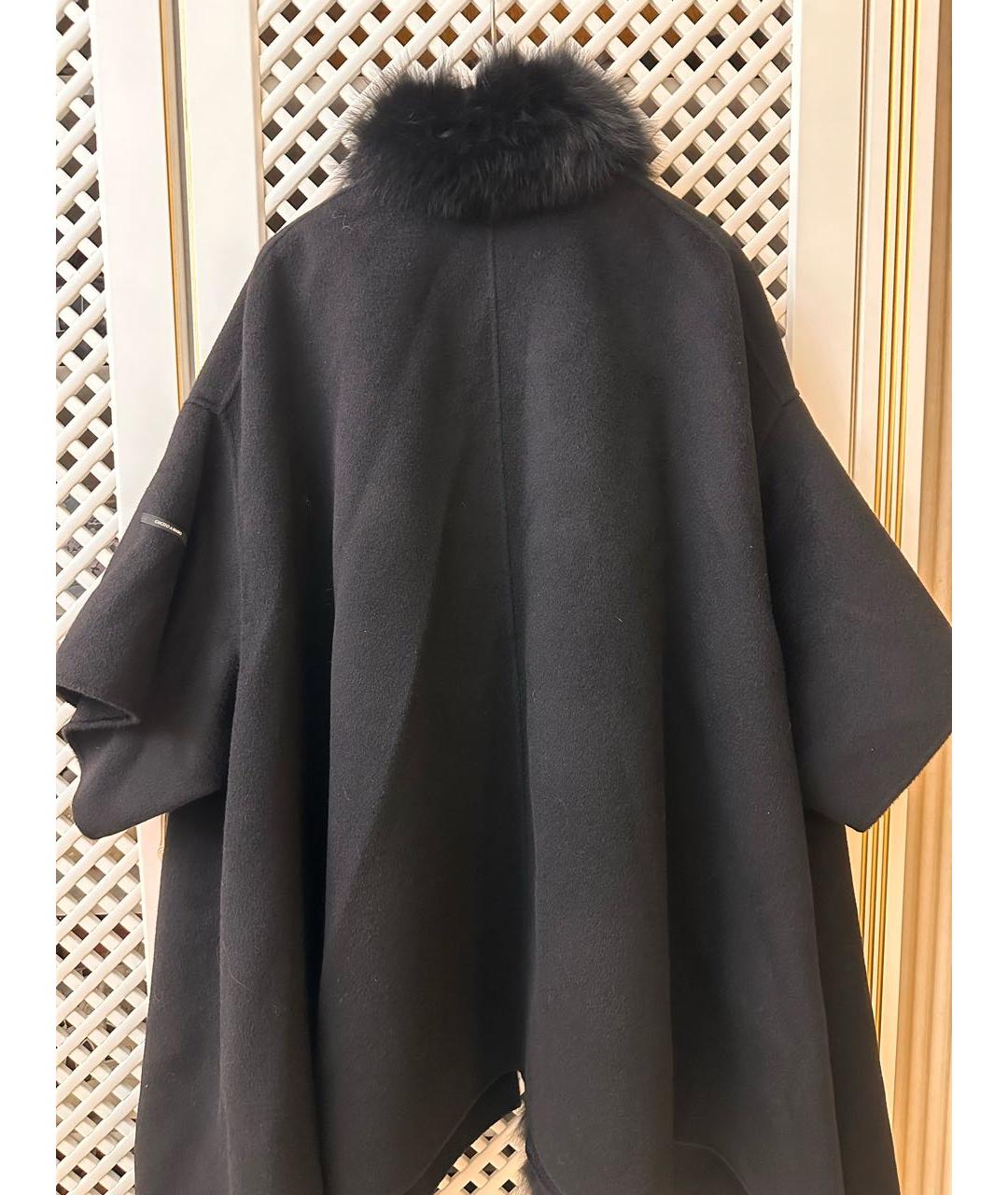 MARINA RINALDI Черное шерстяное пальто, фото 2