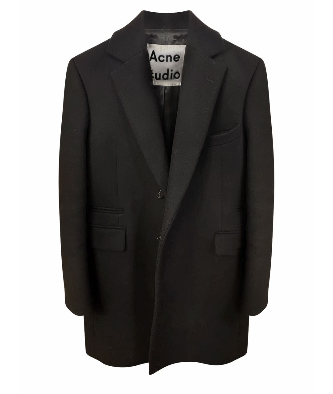 ACNE STUDIOS Черное шерстяное пальто, фото 1