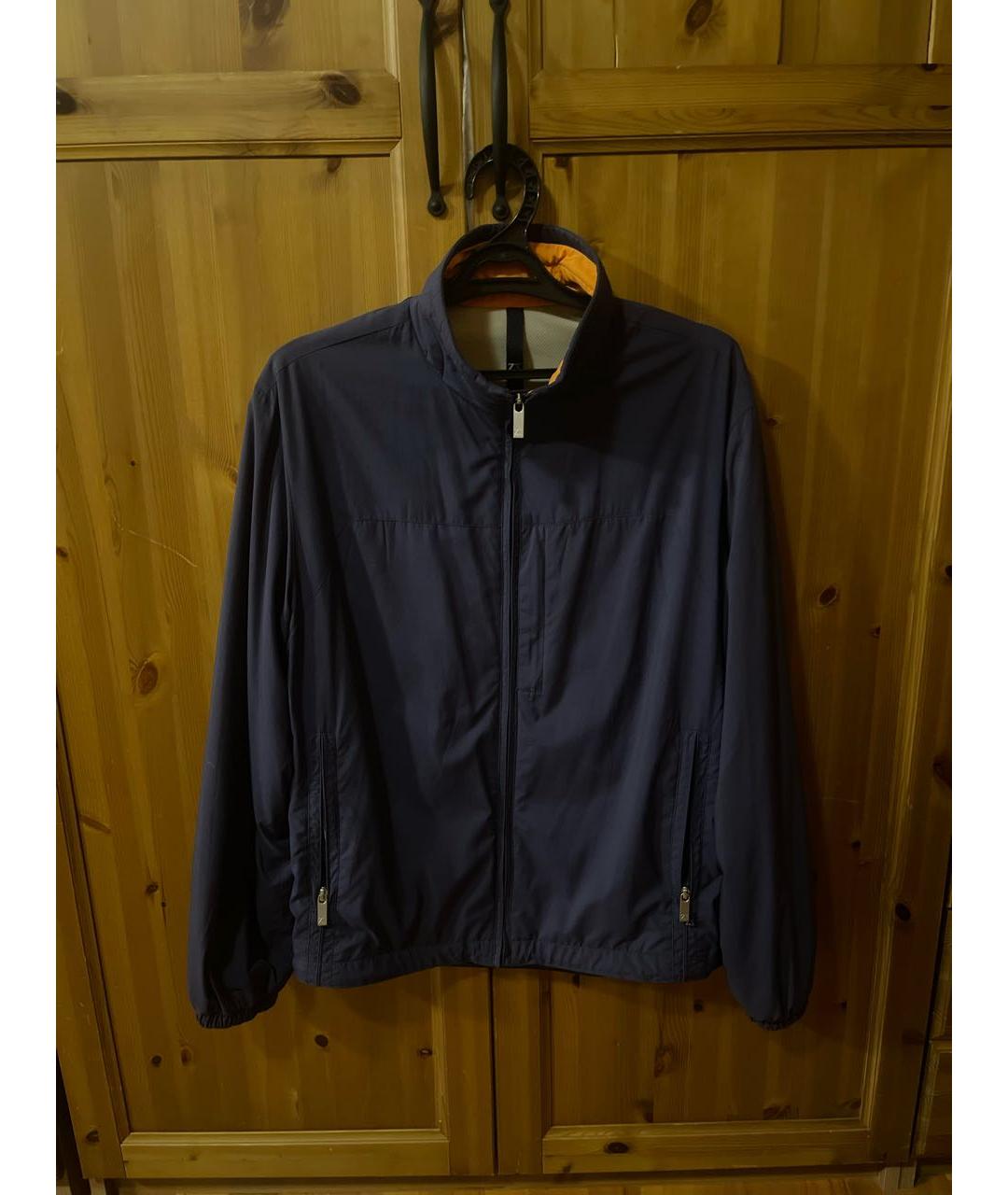 ZEGNA SPORT Темно-синяя полиэстеровая куртка, фото 4