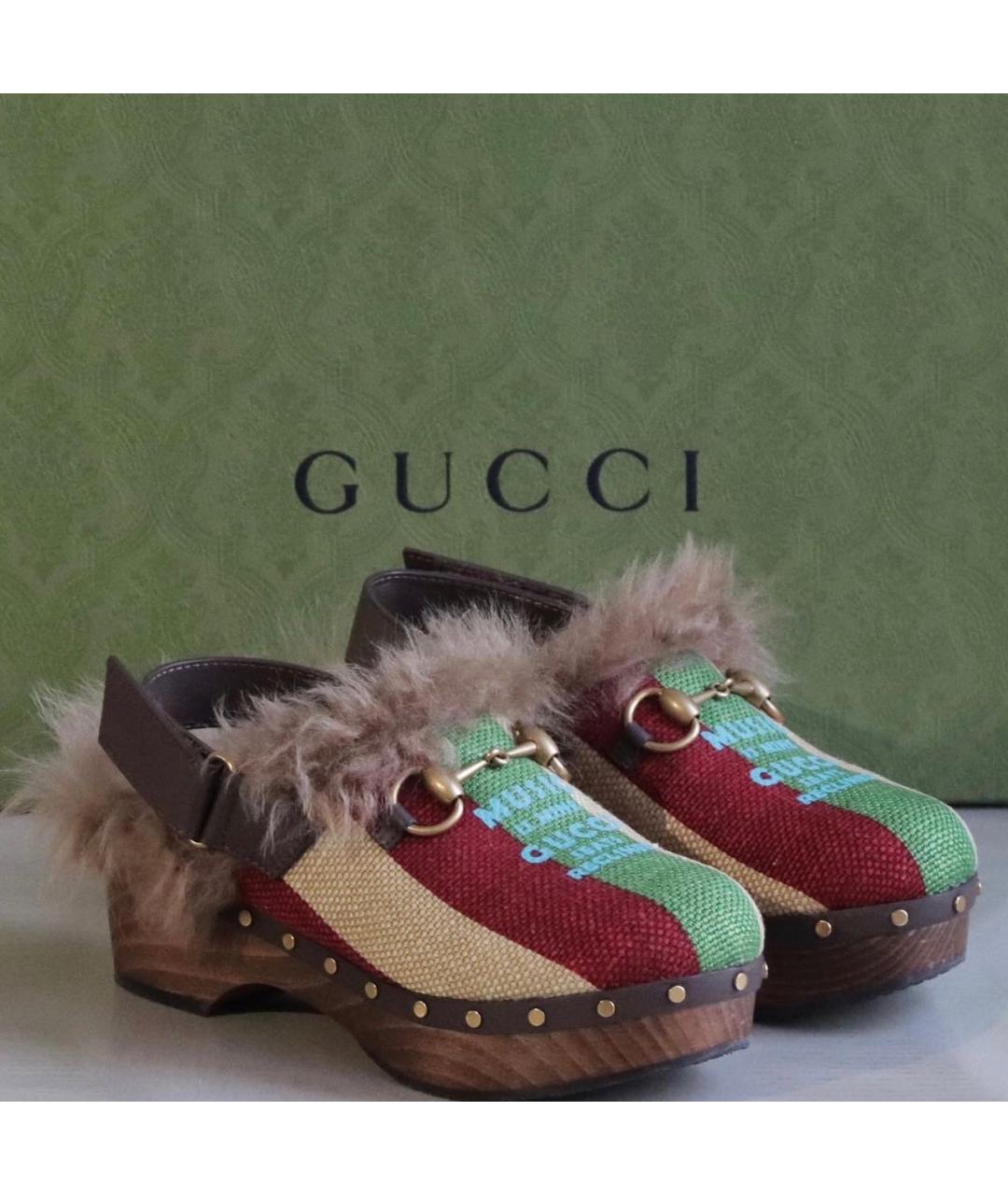 GUCCI Мульти кожаные сабо, фото 5
