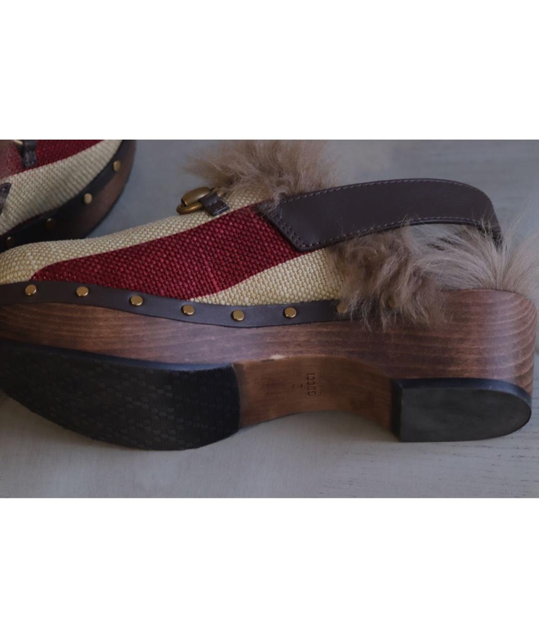 GUCCI Мульти кожаные сабо, фото 6