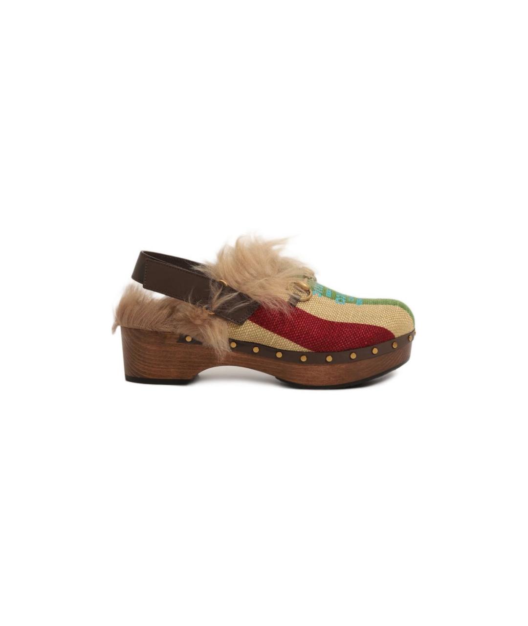 GUCCI Мульти кожаные сабо, фото 9