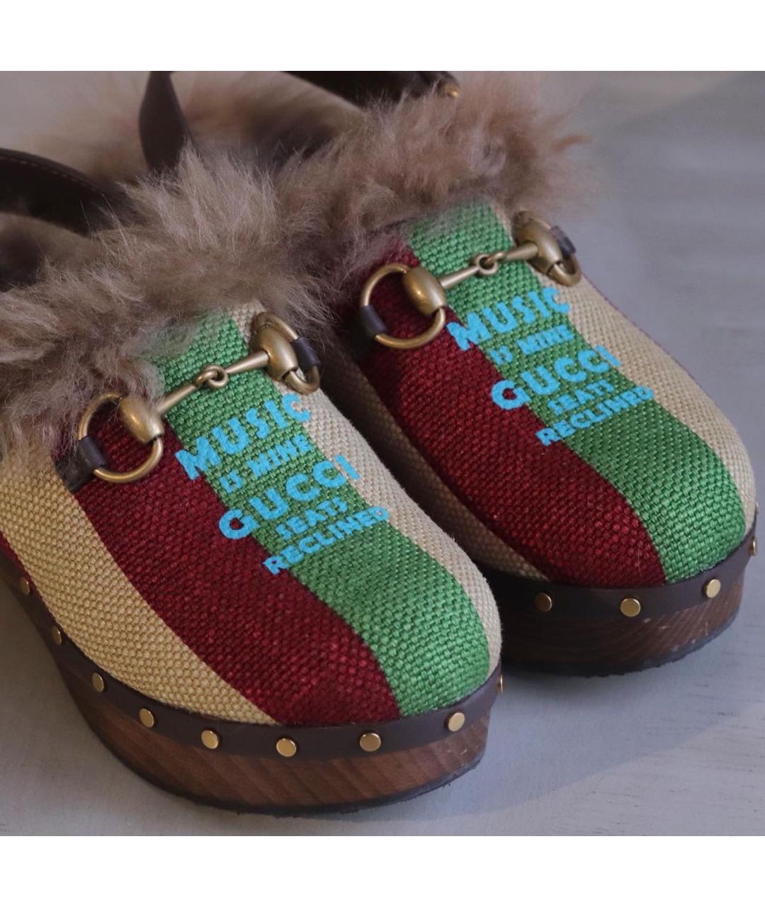 GUCCI Мульти кожаные сабо, фото 7