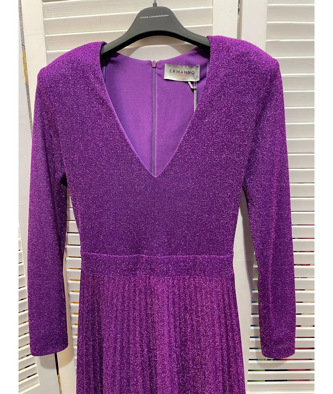 ERMANNO ERMANNO Фиолетовое полиамидовое вечернее платье, фото 3