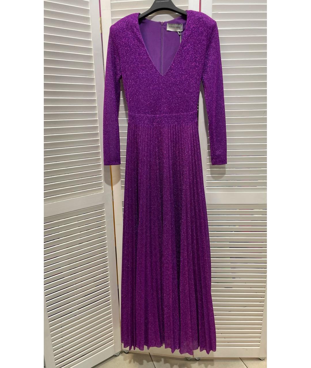ERMANNO ERMANNO Фиолетовое полиамидовое вечернее платье, фото 9